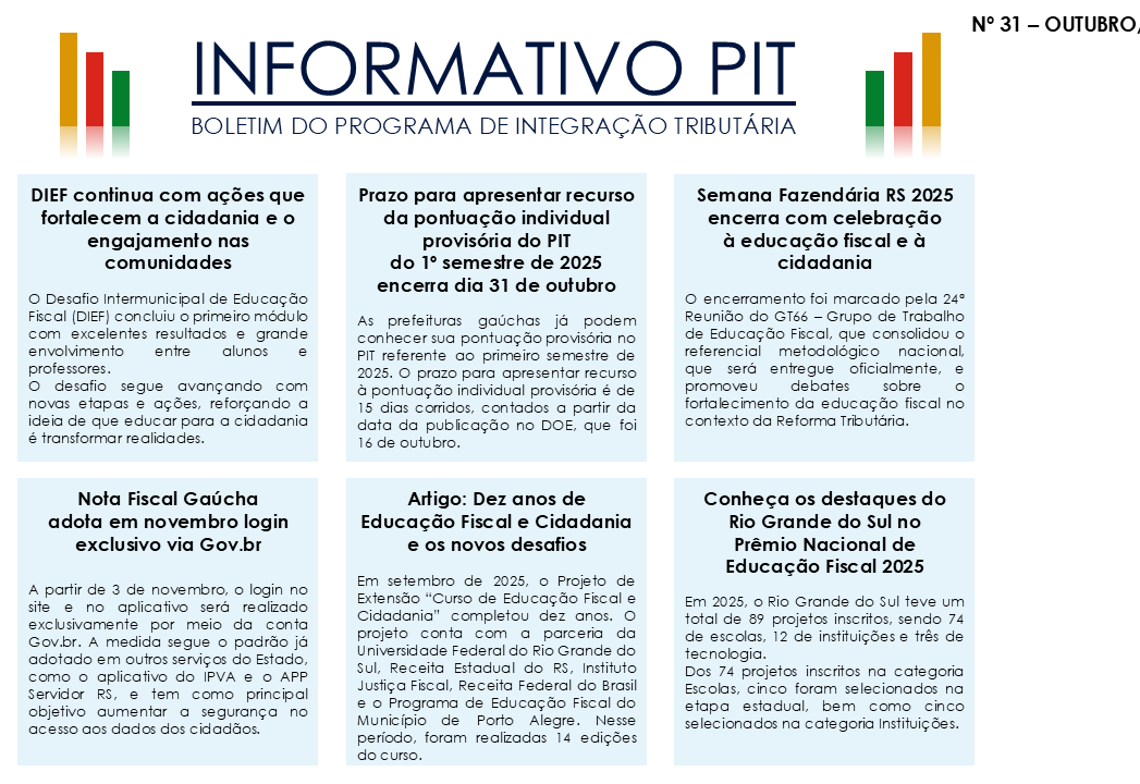 INFORMATIVO PIT Nº 31 – OUTUBRO/2025
