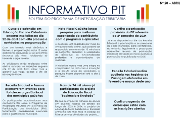 PIT (Programa de Integração Tributária) - Informativo PIT nº 28 - abril/2025