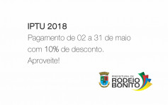 IPTU COM DESCONTO NO MÊS DE MAIO 